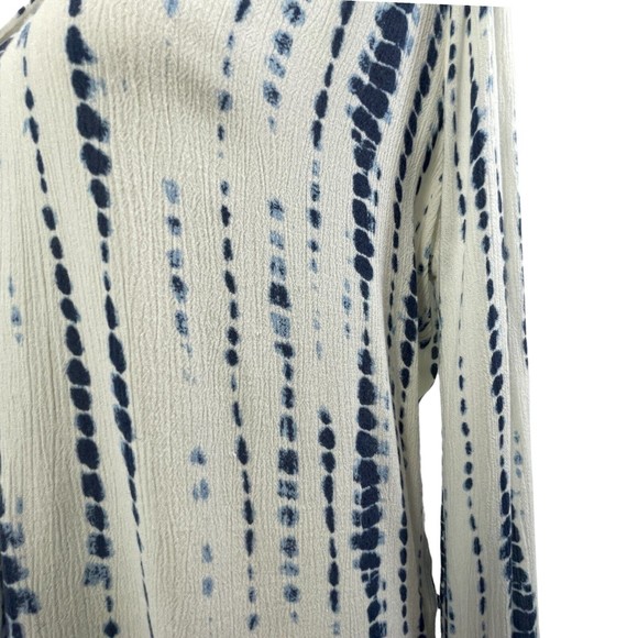 Abercrombie Fitch Shibori Blue Tie Dye Long Sleeve Button Up Shirt Junior Medium - Picture 12 of 15